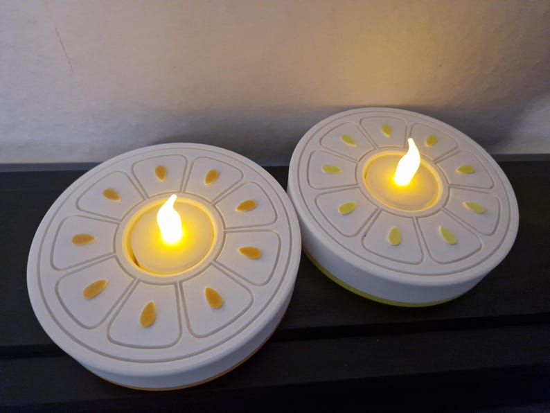 LED Zitrus-Teelichthalter